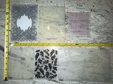 LOT of 6 EMBOSSING FOLDERS 4 Text Snowflakes Floral Borders Leaves Stationary