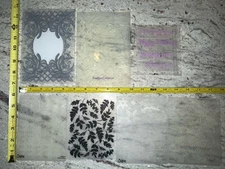 LOT of 6 EMBOSSING FOLDERS + 4 Text Snowflakes Floral Borders Leaves Stationary