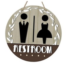 Men's and Women's Restroom Front Door Sign, Unisex Business Bathroom Washroom