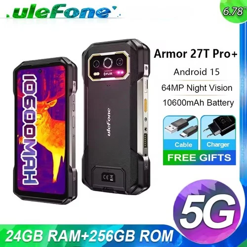 Ulefone Armor 27T Pro+ 5G Thermal lmaging Rugged Phone 50MP+64MP Night Camera