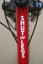 Shut Up Legs Jens Voigt die-cut bike frame sticker. Buy 2 Get 1 FREE 