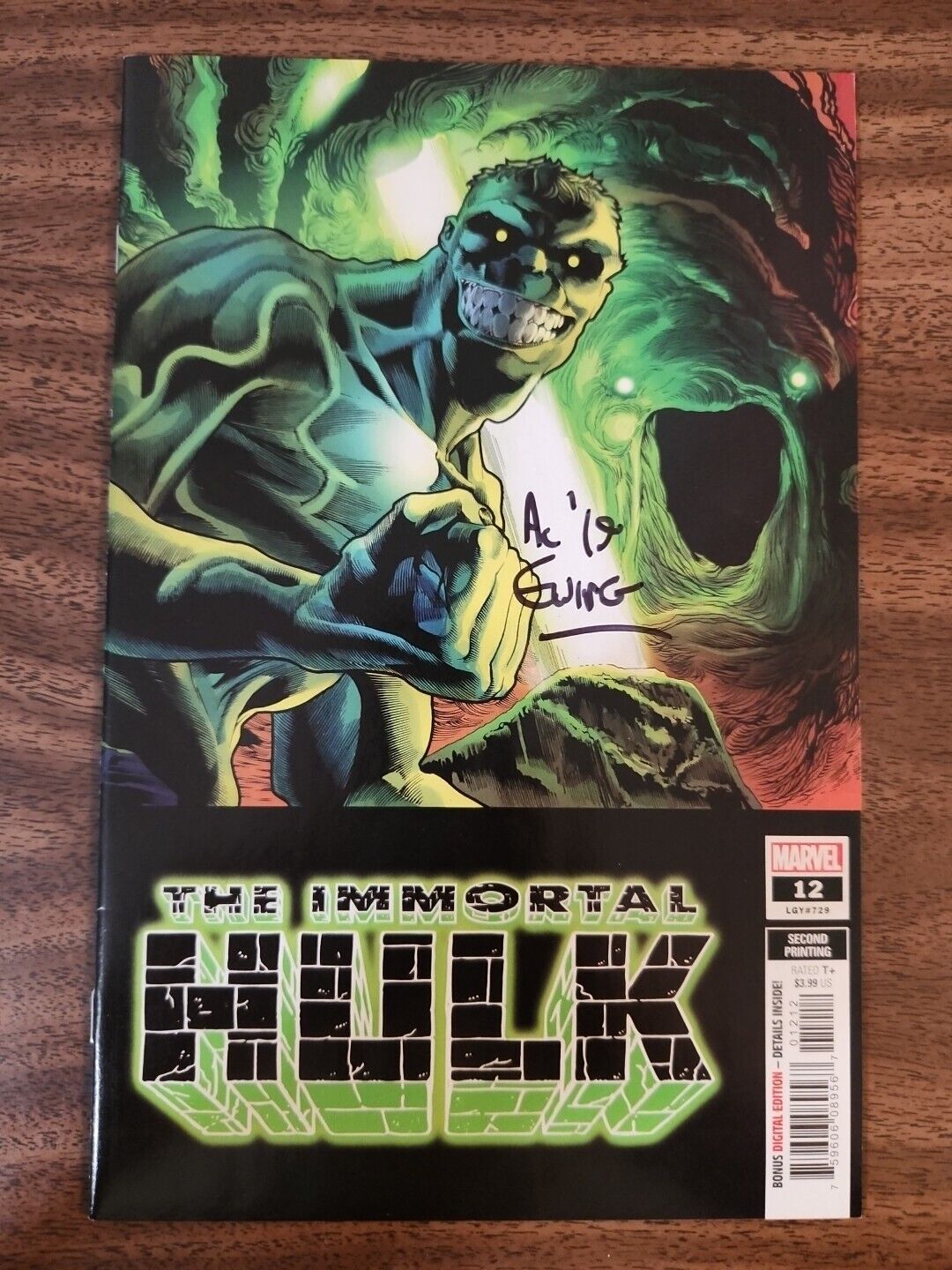 The Immortal Hulk #12 2nd Print Cover Auto By AL Ewing 1st One Below All