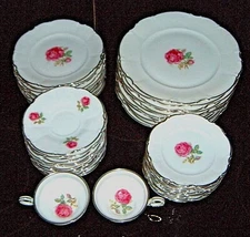 Vintage HUTSCHENREUTHER "The Belrose" #8158 Sylvia Shape Fine China Dinnerware