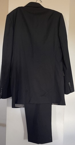 J. Ferrari Black Long Sleeve 3 Button Up Suit Mens 40 LG Read Description - Picture 2 of 10