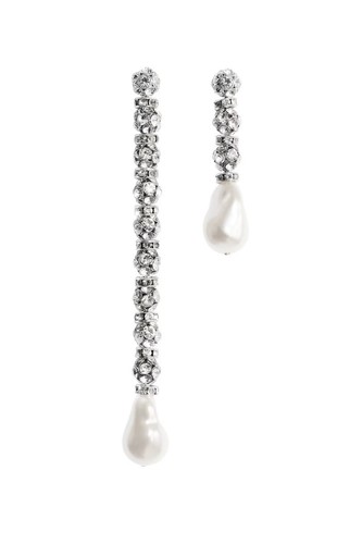 NEW H&M HM h m MAGDA BUTRYM Rhinestone Chain Pendant Earrings silver