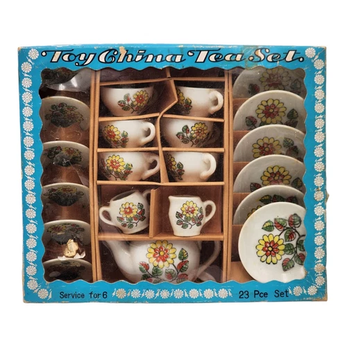 Sonsco Toy China Tea Set 23 Pieces in Original Box Service for 6 Made In Japan