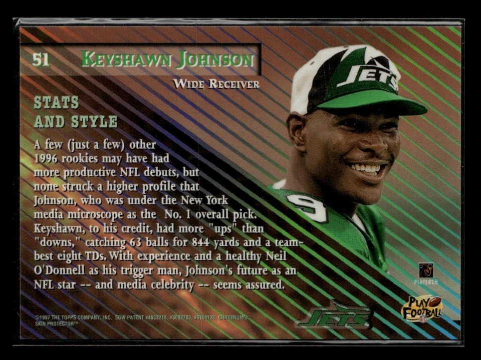 1997 Stadium Club Members Only 55 #51 Keyshawn Johnson - Image 2 of 2