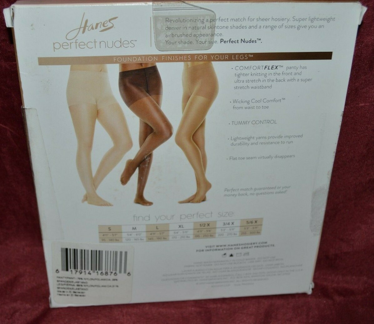 Hanes Perfect Nudes Tummy Control Wicking Comfort Flex Pantyhose