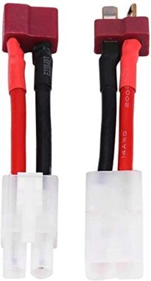 Tamiya Deans T Adapter for RC Vehicles & LiPo Batteries - Male/Female, Red