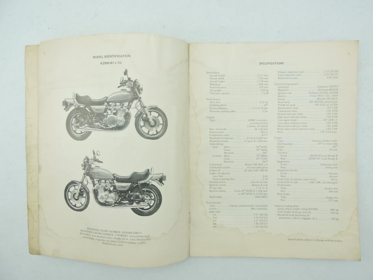 Kawasaki KZ900 ショップマニュアル Kawasaki Z1, Z1R, KZ900, KZ1000 Repair Manual 1973-1981 | Clymer