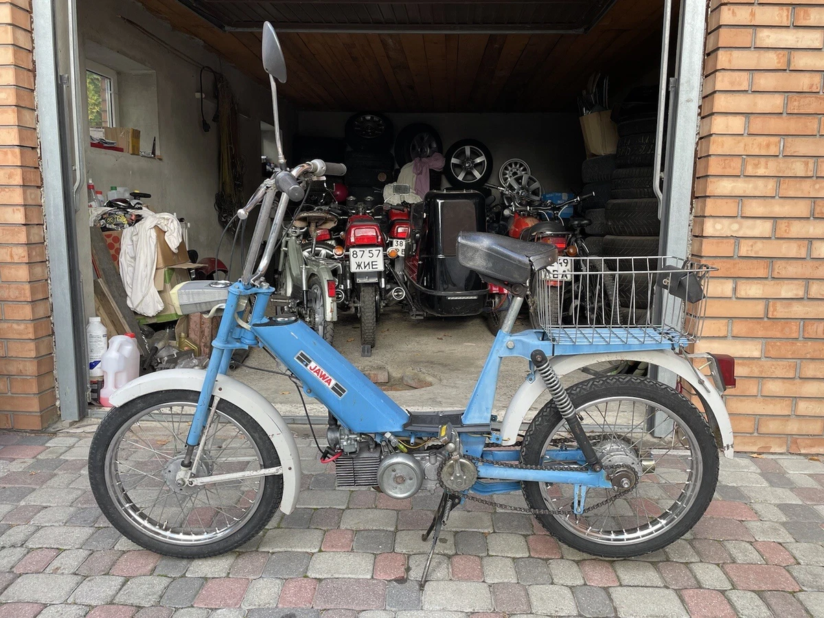 70 s JAWA Vintage Moped Blue Great Working Condition Made In Czechoslovakia