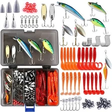 292/210 pcs Fishing Tackle Case, Fishing Accessory Kit, Fishing Bait Gear Kit