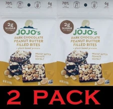 2x JoJo’s Plant Based 70% Dark Chocolate Peanut Butter Filled Bites 3.6oz 2 PACK