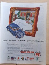 1945 magazine ad for Texaco - Goodbye Old Friend car, Keep car alive with Texaco