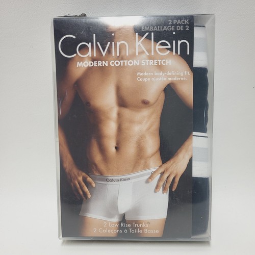 Calvin Klein Low Rise Trunks Herren XL Modern Cotton Stretch 2er Pack Schwarz Unterwäsche