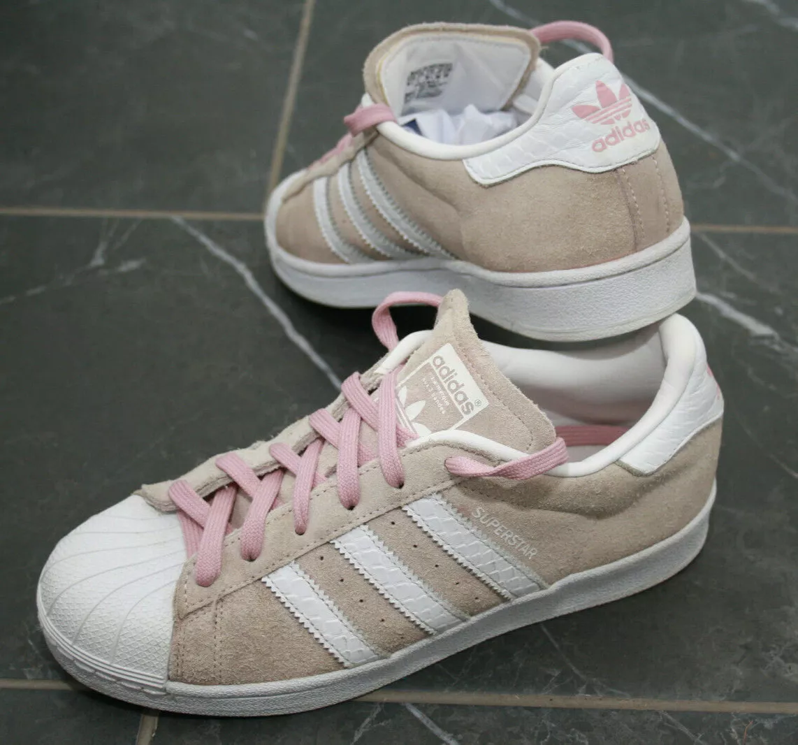 Adidas Superstar Suede Beige-Pink Low Trainers 6 EUR 1/3 VGC | eBay