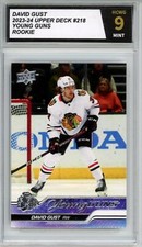 2023-24 Upper Deck #218 David Gust Young Guns YG Graded Mint HCWG 9