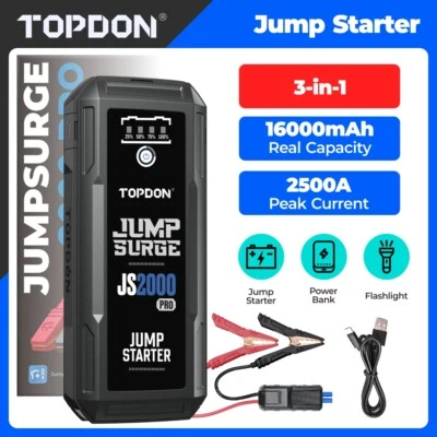 TOPDON JS2000Pro 2500A Lithium Jump Starter Battery Charger Jumper Box PowerBank