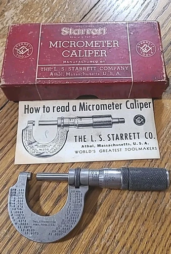 Starrett Micrometer No. 230-F 0-1”  In Box, Quality USA Made Machinist Tool 