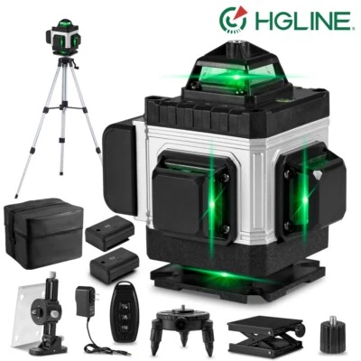 HGLINE 4D 16 Lines Green Laser Level Self Leveling Rotary 360° Rotary Measure Tool Kit