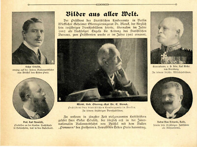 Oskar Erbslöh Sieger der Internationalen Ballonwettfahrt v.Brüssel E.Richter1907