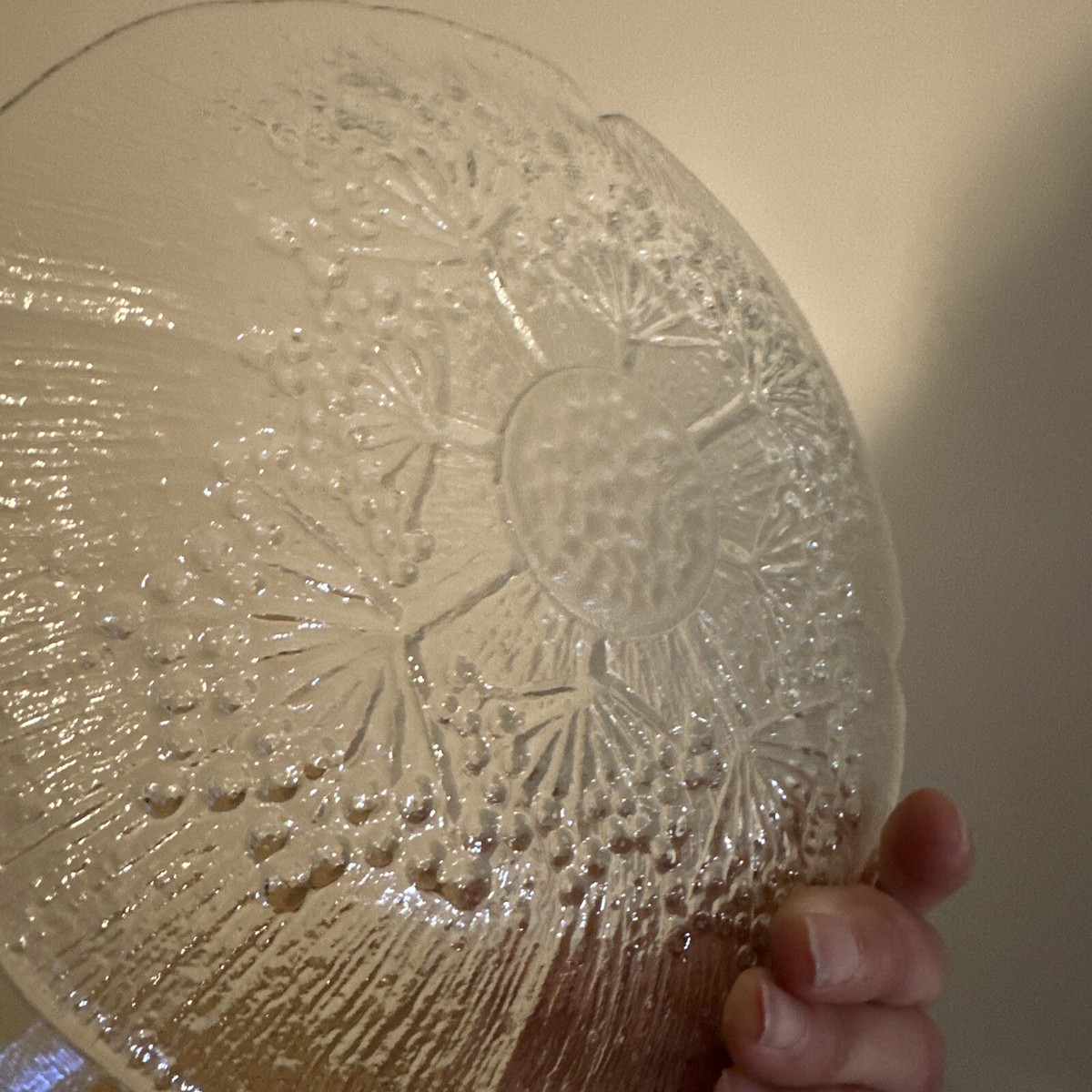 6 Dansk Lasisepat Mantsala Glass Floriform Plates Pertti