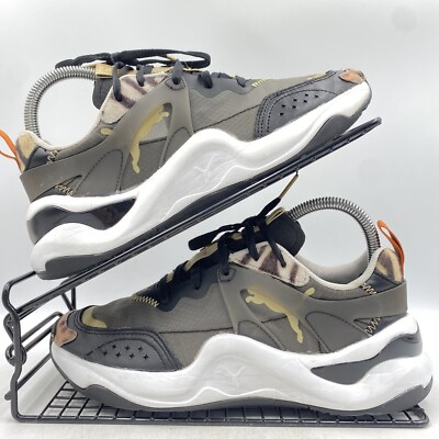 Puma Rise Wild schwarz khaki Turnschuhe Gr. UK 4,5 Damen Leopard Fitness Laufen klobig