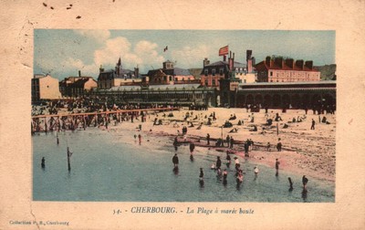 CPA 50 - CHERBOURG (Manche) - Der Strand bei Flut