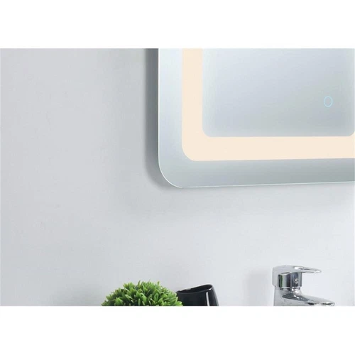 Elegant Decor Genesis 30x27" Rectangle Modern Aluminum LED Mirror in Silver - Picture 5 of 9