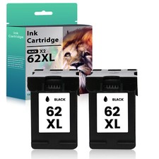 2PK for HP 62XL 2-Black Ink Cartridge ENVY 5547 5646 5644 5660 7640 7645 Series