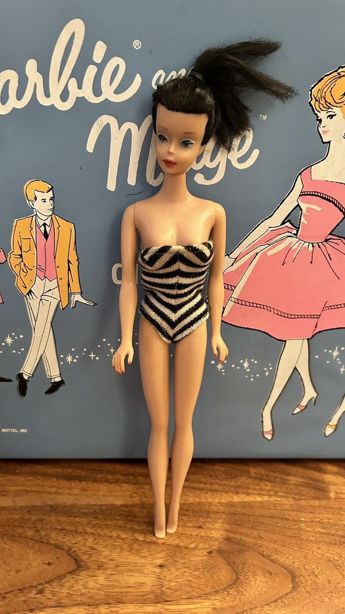 RARE Original Vintage 1959 Brunette Ponytail Barbie Doll