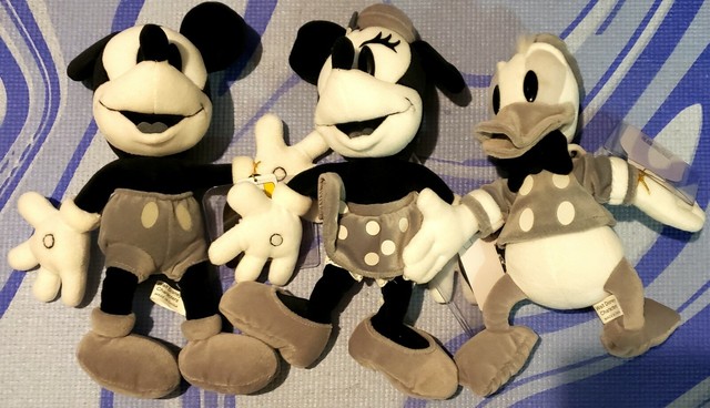 black and white mickey mouse plush