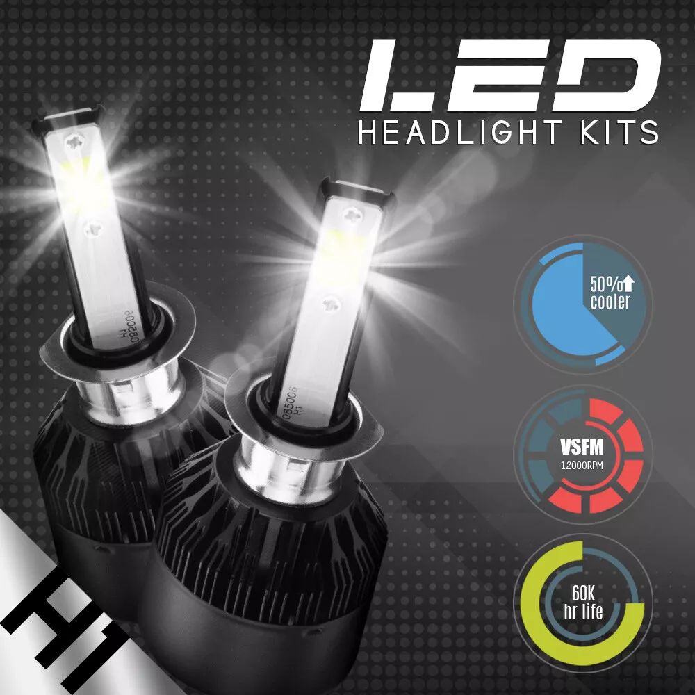 NEW 2x H1 10000K Deep Blue 100W Cree LED Headlight Bulbs Kit Fog Driving Light