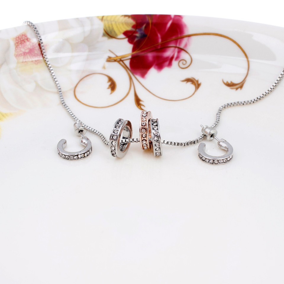 floating charms silver plated jewelry set Star Link Bracelet Earrings Sets accessories 82