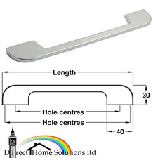 Hafele Modern Bronte D Pull Handle Polished Chrome Kitchen Cabinet Cupboard Door