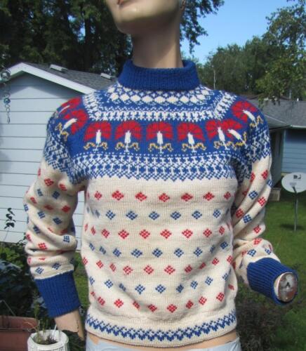 VTG Gokey Novelty Glowing Candles Ski Sweater Med 36B - Picture 1 of 7
