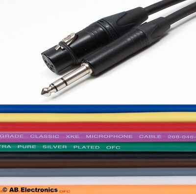 Schwarz Neutrik TRS Buchse/Buchse XLR, Van Damme Profi Mikrofonkabel 10 Farben