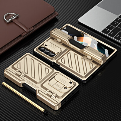 For Samsung Galaxy Z Fold5, Hybrid Armor Hinge Cover Case Glass Screen Protector