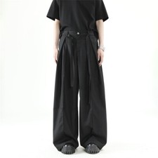 New Trousers Men's Summer Khaki Loose Wide-leg Casual Pants Pleated