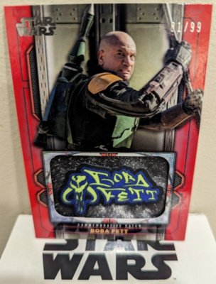 THE BOOK OF BOBA FETT PATCH RELIC CARD #MP-4 RED 81/99 TOPPS 2022 STAR WARS
