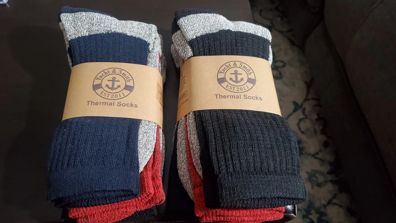 NEW - (6) pair Yacht & Smith Thermal Socks - shoe Size 7-12 / sock Size 10-13
