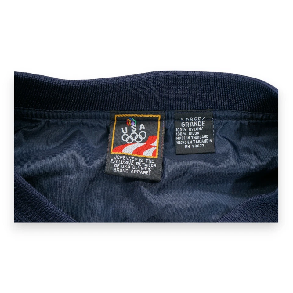 Винтажный США Олимпийских игр куртка мужская большой синий JC пенни v-образным вырезом 90-х длинным рукавом - Изображение 4 из 4