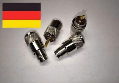 AMIDON 2 x PL259 UHF Stecker 10mm Koax RG213, H2000 Flex, LMR-400 Lötversion für CB