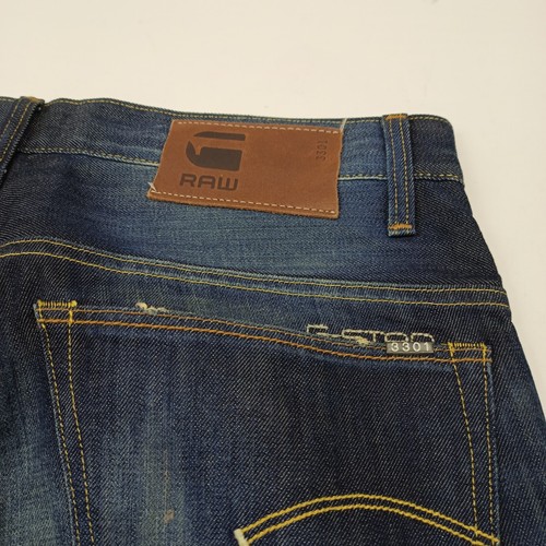 G Star Raw 3301 Men Jeans Denim Blue Pants Cotton Straight Size W 34 L 34 - Picture 14 of 22