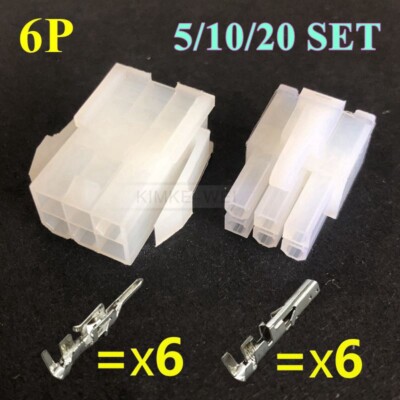 6 Polig Molex Mini-Fit Jr 5557/5559 4,2mm Steckverbinder Stecker Buchse Sets