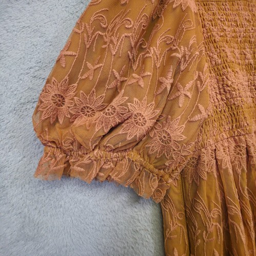Ivy City Co Maxi Dress Womens 3X Cottagecore Puff Sleeve Floral Lace Babydoll - Picture 19 of 23