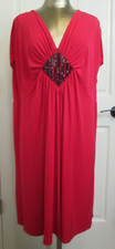 NWT Lane Bryant Red Dress Womens Size 18/20 Chest 45 V-Neck Beaded 218-31780