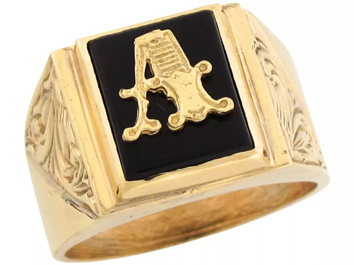 Onyx shop initial ring