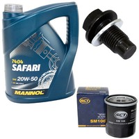 MotoröL Set 20W-50 5 Liter + ÖLfilter SM 106 + Schraube FüR Toyota Yaris 1.0 1.3