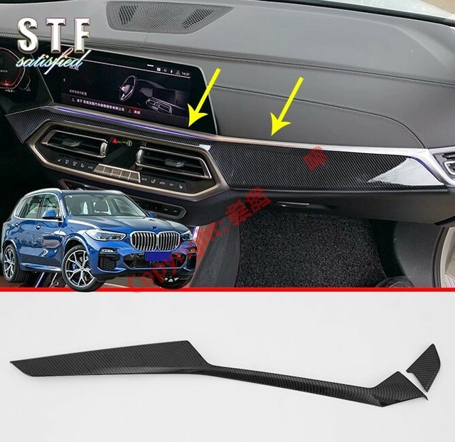 Carbon Fiber Style Interior Center Control Around Trim For BMW X5 G05